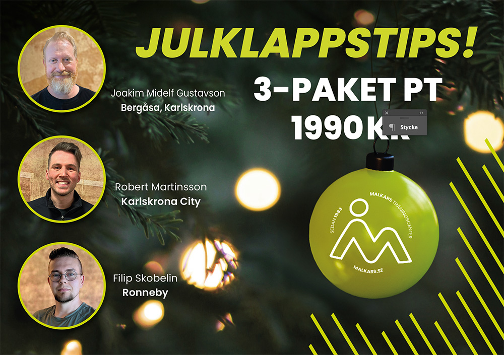 julklappstips 3-paket med personlig tränare